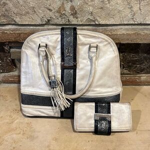 LAMB by Gwen Stefani Pearl Leather Bowling Bag and Matching Wallet